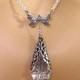 Victorian Dragonfly Necklace: Swarovski Clear Crystal Necklace, Victorian Wedding Jewelry, Crystal Bridal Necklace, Bridesmaids Necklace