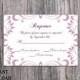 DIY Wedding RSVP Template Editable Word File Download Rsvp Template Printable Purple RSVP Card Lavender Rsvp Card Template Elegant Rsvp Card
