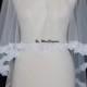 Bridal veil, Wedding veil. Lace edge veil. Drop veil. kate middleton style drop veil. Lace edge veil. Waist Length veil.