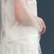 Chapel length ivory wedding veil 90" plain cut edged. Drape style veil. FREE UK POSTAGE