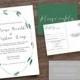 Green Leaves Invite, Green Leaf Invite Leafy Invitation Wreath Wedding Invite, Wedding Invitation, Calligraphy Invite, DIY Invitation Suite