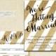 Gold and Black Wedding Invitation & RSVP 2 Piece Suite Gold Glitter Stripes Modern Black Script Shabby Chic DiY or Printed- Stella