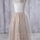 2016 Off White Soft Tulle Junior Bridesmaid Dress Long, Gold Sequin Flower Girl Dress, Lace Illusion Neck Children Dress Beading (LK120B)
