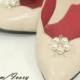 Handmade Bridal Shoe Clips, Pearl And Crystal Wedding Shoe Clips, Flower Bride Bridesmaid