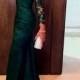 Charming Off-the-shoulder Dark Green Mermaid Lace Prom Dress with Long Sleeves
