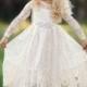 Flower girl dress,Flower girl dresses, flower girl lace dresses, ivory lace dress, Country Rustic flower girl dress,long sleeve lace dress,