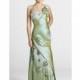 Olive Beaded Taffeta Blush Prom Dress 9256 with Flowers - Brand Prom Dresses