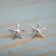 Dainty Flower Girl Starfish Earrings, Flower Girl Jewelry, Sterling Silver Stud Earrings