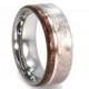 Handmade Meteorite Ring, Mens Wood Ring, Tungsten Wedding Band With Ironwood