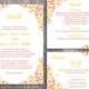 DIY Wedding Invitation Template Set Editable Word File Download Printable Coral Invitation Pink Yellow Wedding Invitation Elegant Invitation