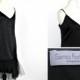 Designer Black Strap Dress Sonia Fortuna Black Semi sheer silky Slip dress Petticoat Grunge Sexy Made in italy Tulle Skirt Extender Slip