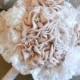Fabric Flower Bouquet, Vintage Wedding, Shabby Chic, Champagne Roses, Champagne Bouquet, Wedding Accessories