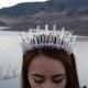 Ice Queen Quartz Crystal Crown, Wedding Diadem, Crystal Bridal Tiara, Mermais Crown