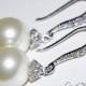 Ivory Drop Pearl Bridal Earrings Swarovski 10mm Pearl Earrings Ivory Pearl CZ Sterling Silver Earrings Bridal Pearl Jewelry Wedding Jewelry