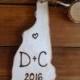 Christmas Ornament YOUR State Ornament Personalized Carved Initials Year Perfect for Newlyweds Wedding Gift Boyfriend Girlfriend ANY State