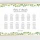 Green Leafs Printable Wedding Seating Chart Sign Digital Seating Chart Poster Custom Wedding Sign Wedding Decoration Welcome Sign Wreath