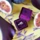 Free shipping! Wild Plum Velvet Ring Box Handmade Wedding Vintage Shiny  Engagement Gift Bride