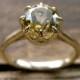 Lime Chrysoberyl Engagement Ring in 14K Yellow Gold with Scrolls on Basket Size 7