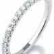 Micro Pave Diamond Wedding Band, Delicate Wedding Band, 14k White Gold Stacking Ring, Diamond Wedding Ring