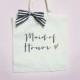 Bridal Party Bags for Wedding or Shower Gift, Canvas Bags for Bride & Bridesmaids, Striped Ribbon Bag for Wedding Favors  ( Item - BBR300)