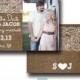Burlap and Lace Wedding Save the Date with Photo- Rustic Invitation Suite- Printable File for the DIY Bride