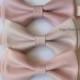 Pink Blush, Dusky Rose, Light Rose bow tie with pre-folded hanky set, adult and kid size