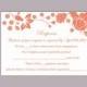 DIY Wedding RSVP Template Editable Word File Instant Download Rsvp Template Printable RSVP Cards Floral Orange Rsvp Card Elegant Rsvp Card