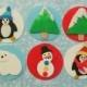 12 christmas holiday edible fondant cake cupcake cookie topper frozen decoration pine tree north pole polar bear penguin snowman winter