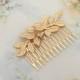 Gold Leaf Hair Comb.Gold Branch Hair Comb.Gold Leaf Bridal headpiece.Leaf fascinator.Gold Leaf hair accessory.wedding hair piece.Grecian