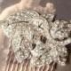 Original Art Deco Bridal Hair Comb, Art Nouveau Pave Rhinestone 1920 Silver Leaf Vintage/Antique Dress Clip to OOAK Hairpiece Downton Abbey
