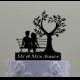 Couple On Bench With Heart Tree Cake Topper.  Personalized with Your Name or Phrase.