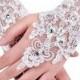 Lace Fingerless Rhinestone Bridal Gloves