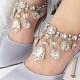 Pointed Toe Style Buckle Rhinestone Grey Women Shoes