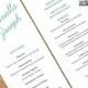 Printable Wedding Program Template - Aqua Quatrefoil - DIY Editable MS Word Template, Instant Download, Edit your text & Print at Home