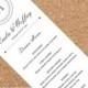 Wedding Menu Card - Classic Monogram Style - DIY Editable Word Template, Instant Download, Printable