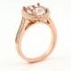 Natural AAA Facet Cut Morganite  Solid 14K Rose Gold Diamond engagement Ring Gem785