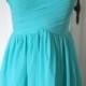 Blue Sweetheart Bridesmaid Dress Knee-length/Floor-length Chiffon Strapless Bridesmaid Dress-Custom Dress