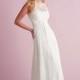 Gorgeous All-over Lace Sheath Jewel Neckline Raised Waistline Wedding Dress - overpinks.com