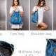 Womens backpack purse - multi bag - sack bag SALE - tote bag- waterproof rucksack- backpacks- gift for her- women fashion backpack