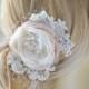 Bridal Hair Flower - Bridal Hair Clip - Wedding Floral Hair Piece with Pearls and Crystals  - Wedding Hair Accessories