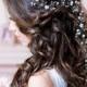 Cassiopeia Long bridal hair vine Flower Wedding headpiece with pearls and crystals