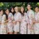 Set of 9 CUSTOM knee length bridesmaids robes. Pastel floral bridal party robes & unique bridesmaids gifts.