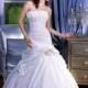 Elegant A-line Strapless Lace Ruching Sweep/Brush Train Taffeta Wedding Dresses - Dressesular.com