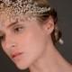 Bridal wedding flower grecian Gold headpiece, Gatsby Bride vine beaded headband,Bohemian crystal rhinestone leaf hair crown Halo Jewellery