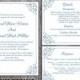 DIY Wedding Invitation Template Set Editable Word File Instant Download Printable Floral Invitation Blue Invitation Elegant Invitations
