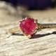 Art Deco 1920 Engagement Ring .50ct Natural Ruby Unique Engagement Ring Vintage Antique Engagement Ring 14k Yellow Gold