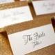 Gold Place Cards / Glitter Place Cards / Wedding Escort Cards / Name Cards / Glam Gold Glitter Placecards