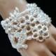 Bridal Beaded Pearl Cuff Bracelet, White Lace Wedding Bracelet, Vintage Style Bridal Jewelry, Pearl Cuff Bracelet, Ayansiweddingdesigns