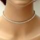 Rhinestone Choker Necklace, Bridal Necklace Rose Gold Choker, Silver Diamante Choker Necklace, Wedding Jewelry, Bridesmaids Gift