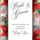 Poinsettia Wedding Invitation sample card beautiful winter floral ornament